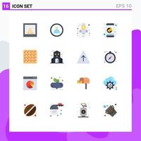 16 Creative Icons Modern Signs and Symbols of halloween wafer finance cookie mobile Editable Pack of Creative Vector Design Elements