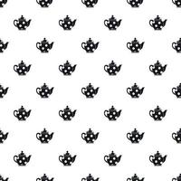 Black spotty teapot pattern, simple style vector