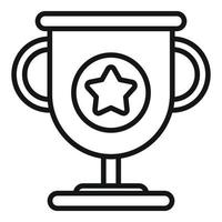 Gold cup marketing icon outline vector. Online media vector