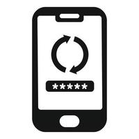 Smartphone password recovery icon simple vector. Ui page vector