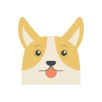 Lovely corgi dog icon flat isolated vector