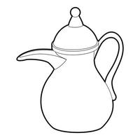 Teapot icon, outline style vector