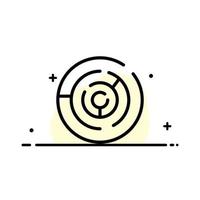 Circle Circle Maze Labyrinth Maze  Business Flat Line Filled Icon Vector Banner Template