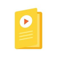 Video lesson folder icon flat isolated vector