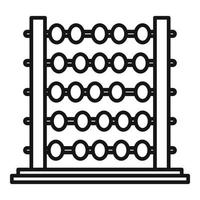 vector de contorno de icono de ábaco de grabado. juguete de matemáticas