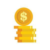 Compensation coin stack icon flat isolated vector