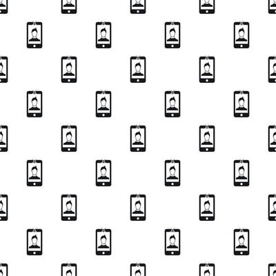 Photo of a man on the screen of smartphone pattern