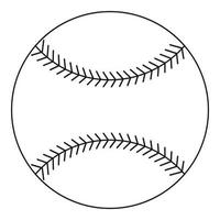 icono de pelota de béisbol, estilo de esquema vector