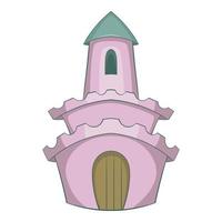 Fairytale castle icon, cartoon style vector