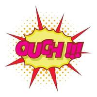 Ouch, comic text icon, pop art style vector