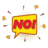 No, speech bubble icon, pop art style vector