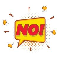 No, speech bubble icon, pop art style vector