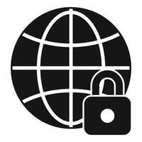 Global privacy icon simple vector. Cyber personal vector