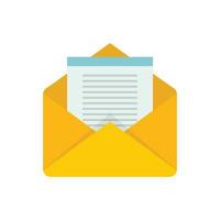 Finance mail icon flat isolated vector