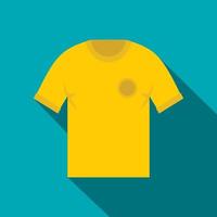 icono de camiseta de fútbol amarilla, estilo plano vector