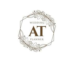 en la colección de logotipos de monograma de boda con letras iniciales, plantillas florales y minimalistas modernas dibujadas a mano para tarjetas de invitación, guardar la fecha, identidad elegante para restaurante, boutique, café en vector