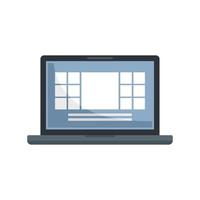Laptop system icon flat isolated vector