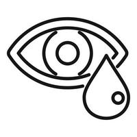 vector de contorno de icono de gota de ojo. médico de prueba