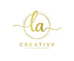 Initial LA feminine logo. Usable for Nature, Salon, Spa, Cosmetic and Beauty Logos. Flat Vector Logo Design Template Element.