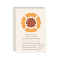 Sociology data paper icon flat isolated vector