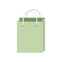 Paper shop bag icon flat isolated vector