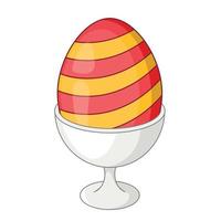 Easter egg icon, cartoon style vector