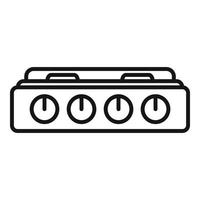 Stove icon outline vector. Cooking pot vector