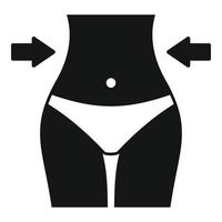 vector simple de icono de cuerpo de mujer delgada. comida dietetica