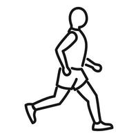 Running person icon outline vector. Active gym vector