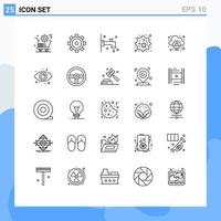 Group of 25 Modern Lines Set for user cloud faucet account cell Editable Vector Design Elements