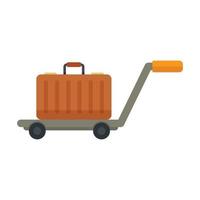 Travel bag cart icon flat isolated vector