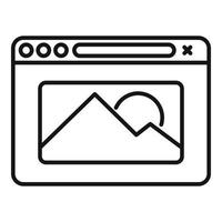 New browser icon outline vector. Internet computer vector