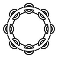 Instrument tambourine icon outline vector. Music drum vector