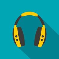 Wireless headphones icon, flat style vector