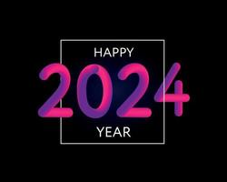 Happy new year 2023 2024 future metaverse neon text neon with metal effect, numbers and futurism lines. Vector greeting card, banner, congratulation poster 3d illustration.