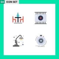 Modern Set of 4 Flat Icons and symbols such as agreement school diplomacy journalist video light Editable Vector Design Elements