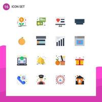 Mobile Interface Flat Color Set of 16 Pictograms of memory gadget app devices wedding Editable Pack of Creative Vector Design Elements