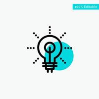 Bulb Glow Idea Insight Inspiriting turquoise highlight circle point Vector icon