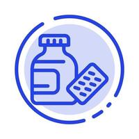 Medical Medicine Science Blue Dotted Line Line Icon vector