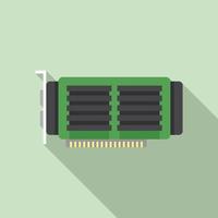 Computer video card icon flat vector. Gpu fan vector