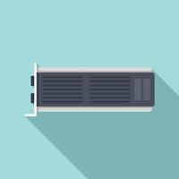 Pc video card icon flat vector. Gpu fan vector