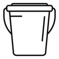 Garden bucket icon outline vector. Eco farm vector