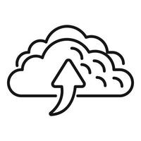 Cloud repost icon outline vector. Report chart vector