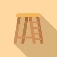 Ladder tool icon flat vector. Wood stair vector