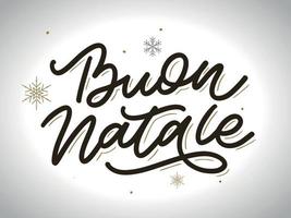 Christmas,Buon Natale greeting card.Handwriting lettering in italian.Holiday lettering.New year template.Vintage vector,typography design. vector