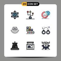 9 Creative Icons Modern Signs and Symbols of site optimization hardware infographic data Editable Vector Design Elements