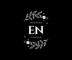 colección de logotipos de monograma de boda con letras iniciales, plantillas florales y minimalistas modernas dibujadas a mano para tarjetas de invitación, guardar la fecha, identidad elegante para restaurante, boutique, café en vector