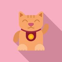 Lucky kitty icon flat vector. Maneki cat vector