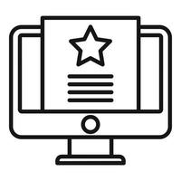 Quality monitor icon outline vector. Digital experience vector