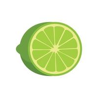 Cutted fresh lime icon flat isolated vector